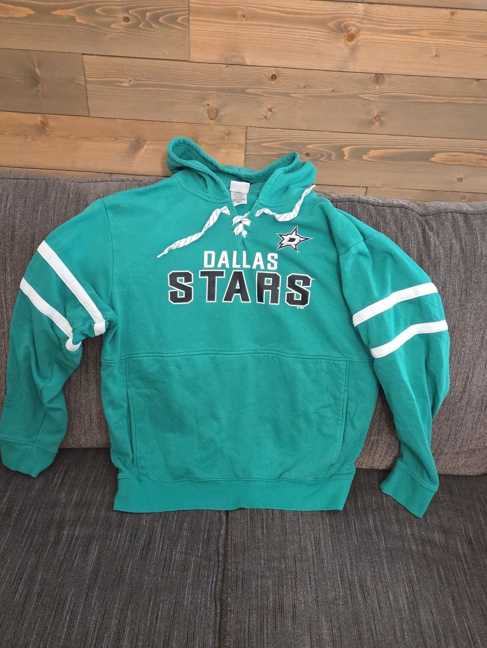 NHL Dallas Stars Green Hoodie Sweatshirt with White Stripes